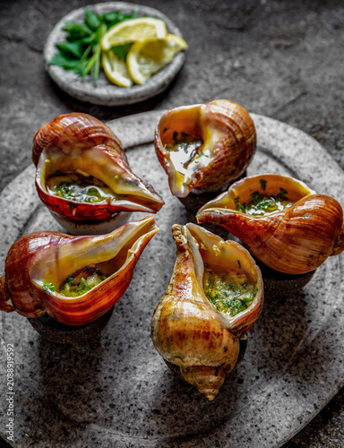 Baked Giant Pacific Escargot with Garlic Butter and Herbs