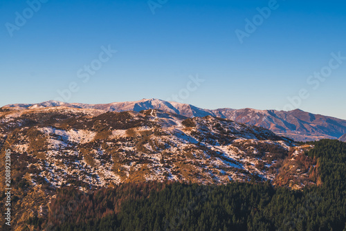 mountains in the snow