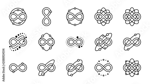 Canvastavla Infinity Symbol Variations: Abstract Geometric Designs, Concepts of Eternity & E