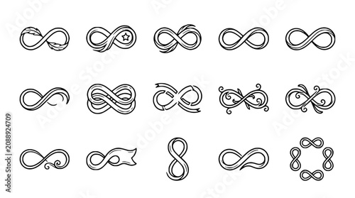 Konstfotografi Collection of Hand-Drawn Infinity Symbols with Decorative Elements