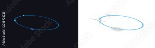 Fotografía Cosmic energy halo illustration featuring radiant light beams and twinkling star effects