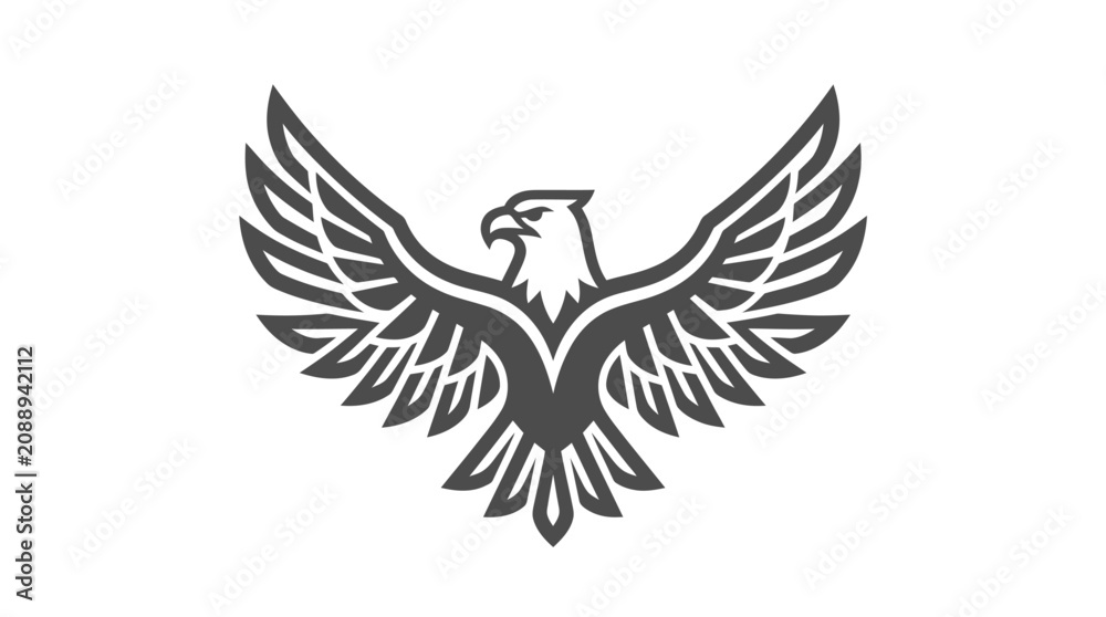 Fototapeta premium Black and white eagle logo symbol.
