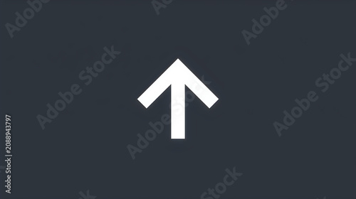 Minimal black upward arrow icon on dark background, geometric house-like shape, modern UI symbol