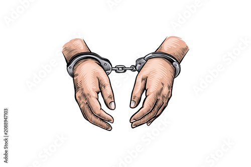 Illustration of handcuffed hands