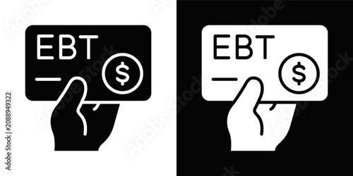 Konstfotografi EBT Card Icon White And Black Background Style
