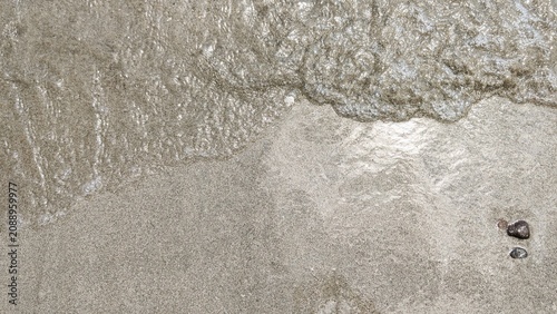 Ocean Wave on Sandy Beach Background with Tropical Shoreline, Coastal Nature and Summer Travel