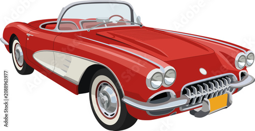 Photos Red Classic 1958 American Convertible Sports Car