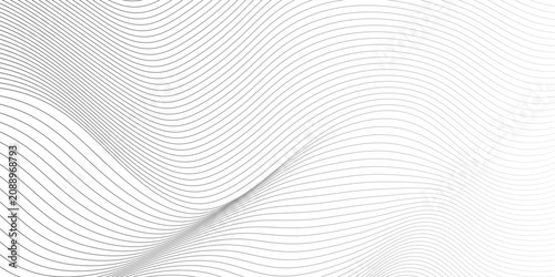 Abstract wave flow swoosh dynamic energy sound tech flow element smooth line pattern. minimalist futurist music and sound wavy gradient line vector flowing gray light isolated background.