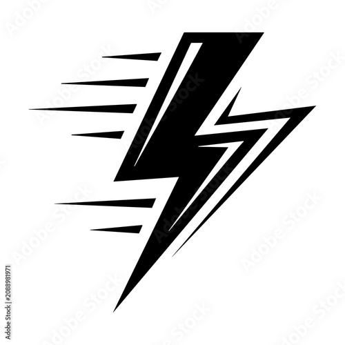 Canvastavla Fast moving speed lightning bolt vector icon as PNG element