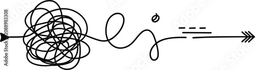 Photos Complex untangling pathway vector representing problem solving strategy chaos si