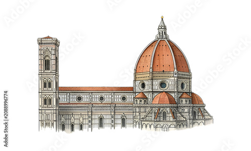Quadro su tela Florence Cathedral Duomo di Firenze Famous Renaissance Landmark in Italy