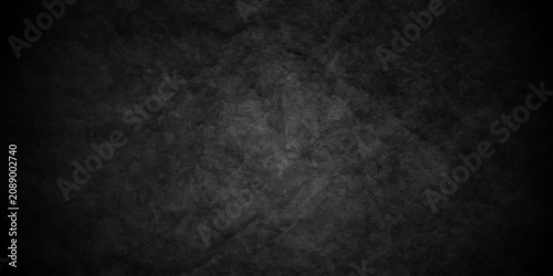 Dark black limestone old wall cement charcoal paint concrete blackboard and chalkboard background. abstract vein vintage Black granite slabs background