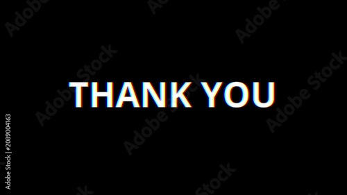 thank you text animation with black screen for footage.