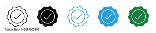 Quality Certified Badge Icon. Premium Guarantee Seal, Approval Stamp, Quality Assurance Symbol, Vector Illustration for Branding, Packaging, Web, UI, and Print Design