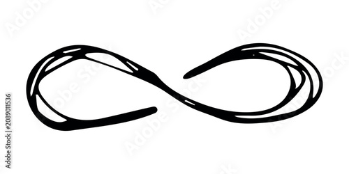 Quadro su tela Hand drawn infinity sign Eternal limitless unlimited infinite forever symbol Cyc