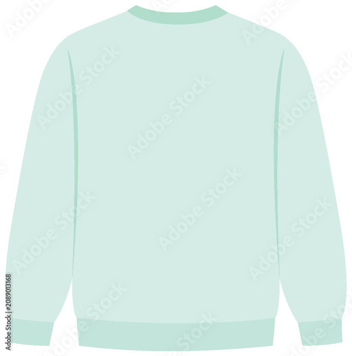 Mint Green Crewneck Sweatshirt Vector Illustration for Apparel Mockup
