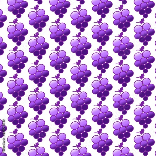 Cute Purple Grape Seamless Pattern Background