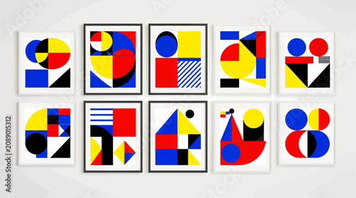 Abstract Geometric Art Collection: Bauhaus Style Prints for Modern Decor