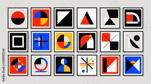 Abstract Geometric Art Collection | Modern Minimalist Square Posters | Bauhaus Style