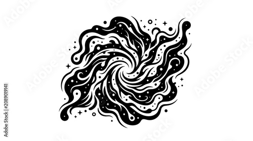 Cosmic Swirl Black Hole Abstract Galaxy Design