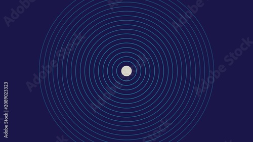 Minimalist concentric circles animation: pulsing blue rings 4k background, for modern digital, and abstract motion
