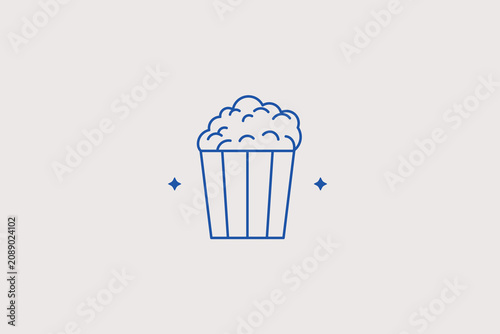 фотографія Popcorn bucket line icon for cinema