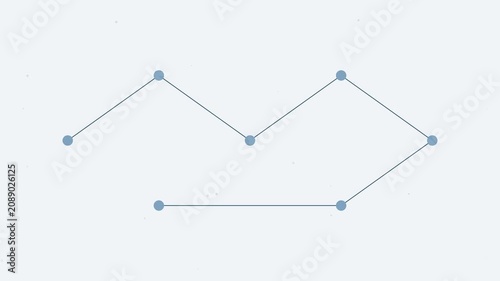 Minimalist line graph animation with connecting nodes for data visualization and business analytics 4k