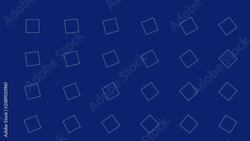 Rotating square grid pattern animation on deep blue 4k background, for motion