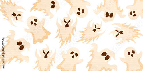 Quadro su tela A scary ghost pattern design for your festive halloween project