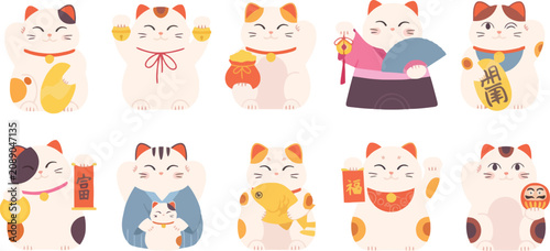 Collection of traditional japanese lucky cats