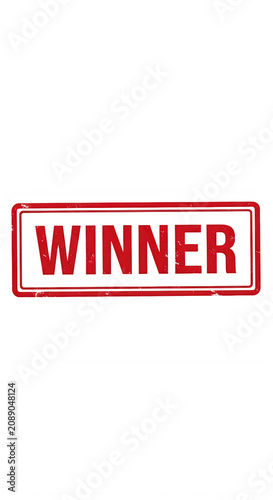 Red winner stamp badge isolated isolated on transparent background