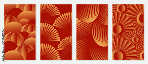 Canvastavla Happy Chinese New Year abstract vector greeting card templates set