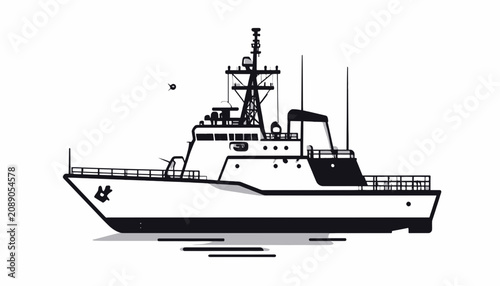 фотографія Large White Boat on the Water.