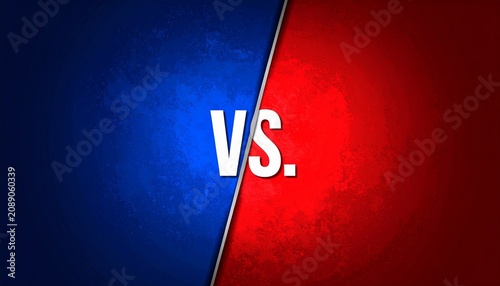 Blue and red split background with VS text
