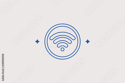Cuadro en lienzo Wireless internet connection line icon for free wifi zone