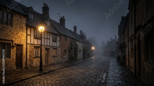 Empty village at night