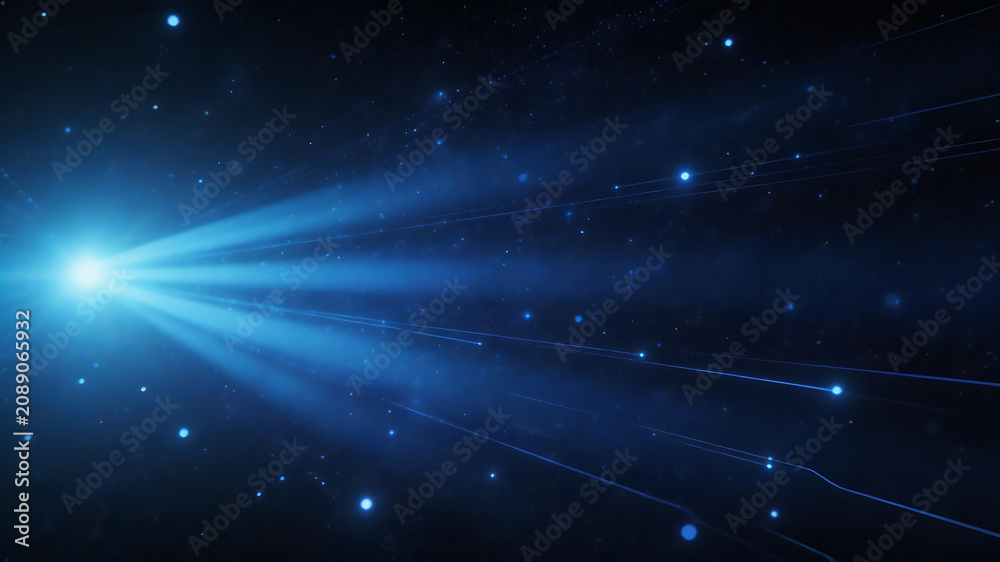 Fototapeta premium Cosmic light beams in space