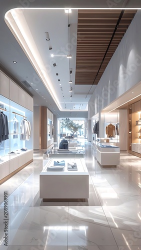 Modern luxury jewelry store interior design.