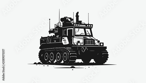 Tableau sur toile Military Tank Vehicle Armored Warfare.