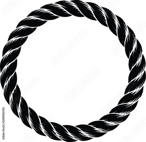 Rope icon vector twisted fiber circle design element graphic