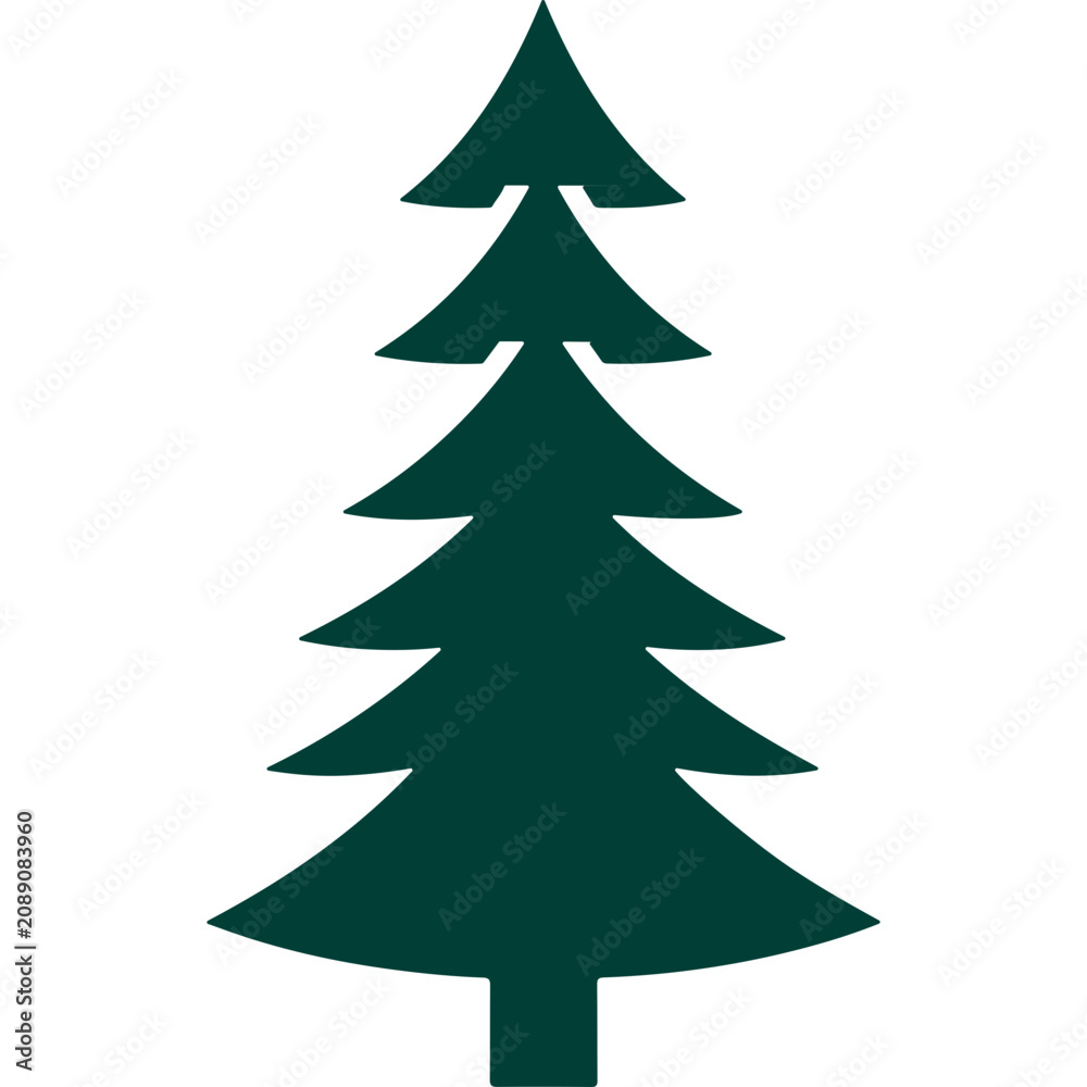 Fototapeta premium Simple Evergreen Pine Tree Silhouette Vector Illustration