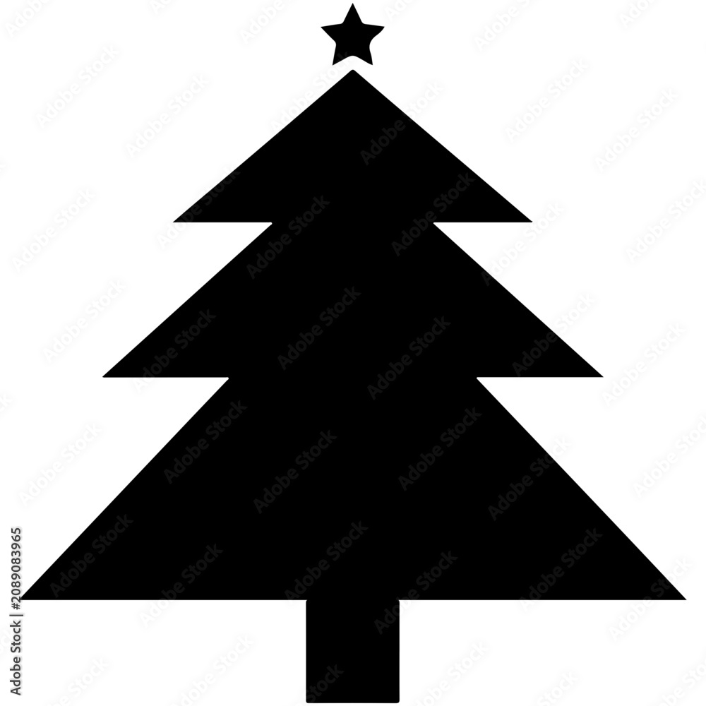 Obraz premium Modern Christmas Tree Silhouette vector 
