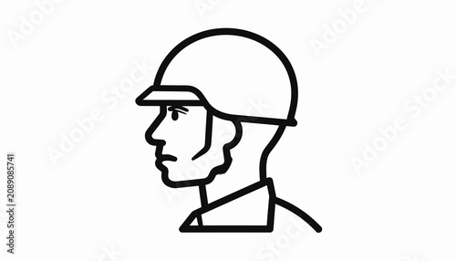 Εκτύπωση καμβά Man Wearing a Safety Helmet Profile.