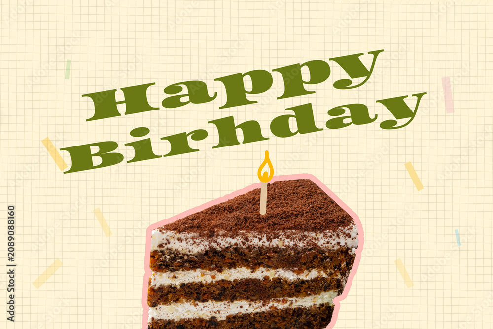 Fototapeta premium Celebration of a birthday with cake and colorful decorations at a party