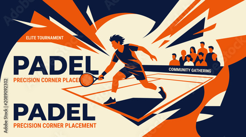 Dynamic Padel Player In Action During An Elite Tournament Event And Community Gathering