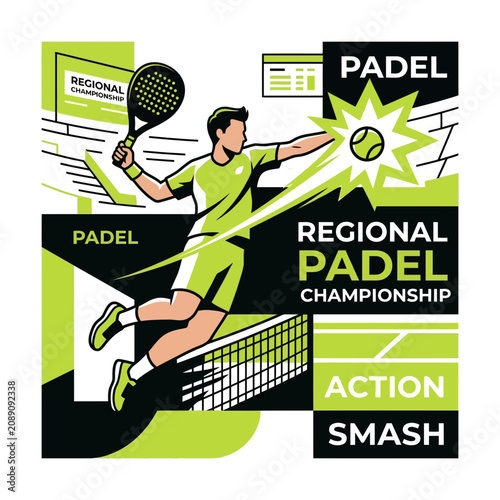 Dynamic Padel Player in Action During Regional Championship