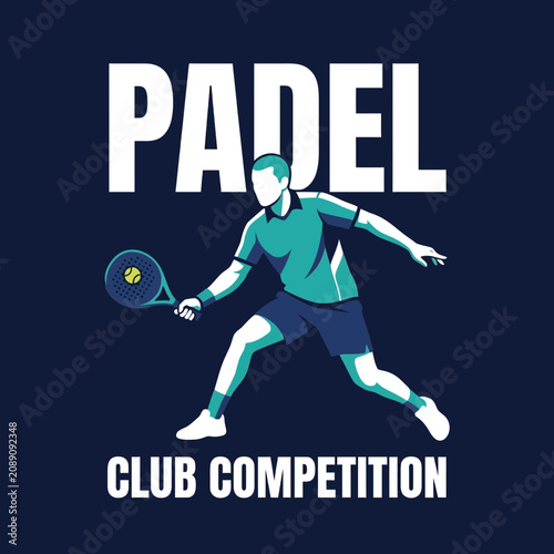 Dynamic Padel Player In Action During Club Competition Graphics