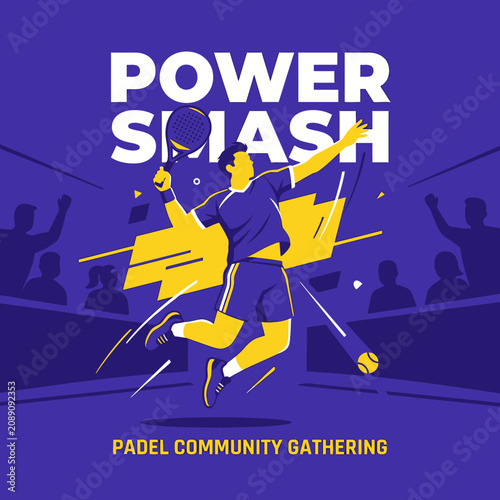 Dynamic Padel Player In Action During A Community Gathering Event