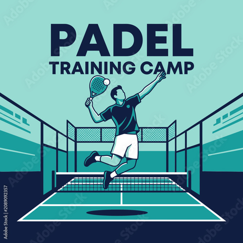 Dynamic Padel Player In Action During Training Camp