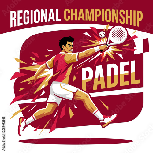Dynamic Padel Player In Action During Regional Championship Competition